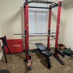 Ethos Squat Rack With Barbell & Weights