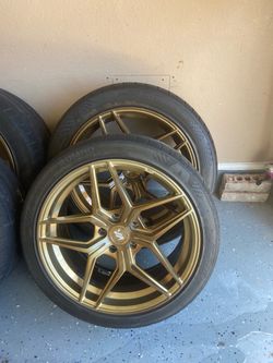 Gold Aftermarket Wheels with Kumho Tires