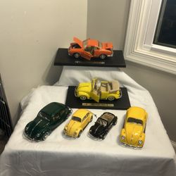 Lot Of 6 Random volkswagen beetle & 1 Volkswagen Karmann -Ghia Oronge All Pre-owned 