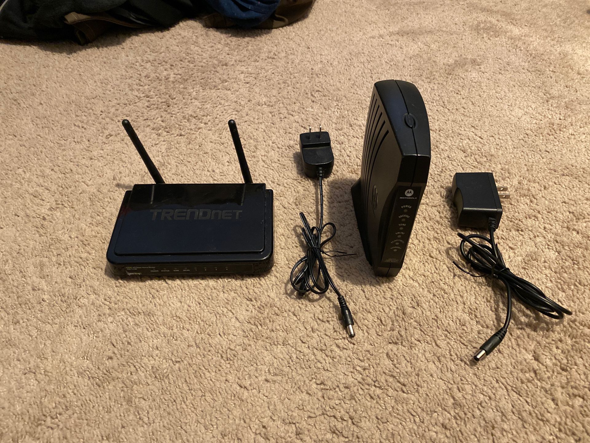 Modem and Router set