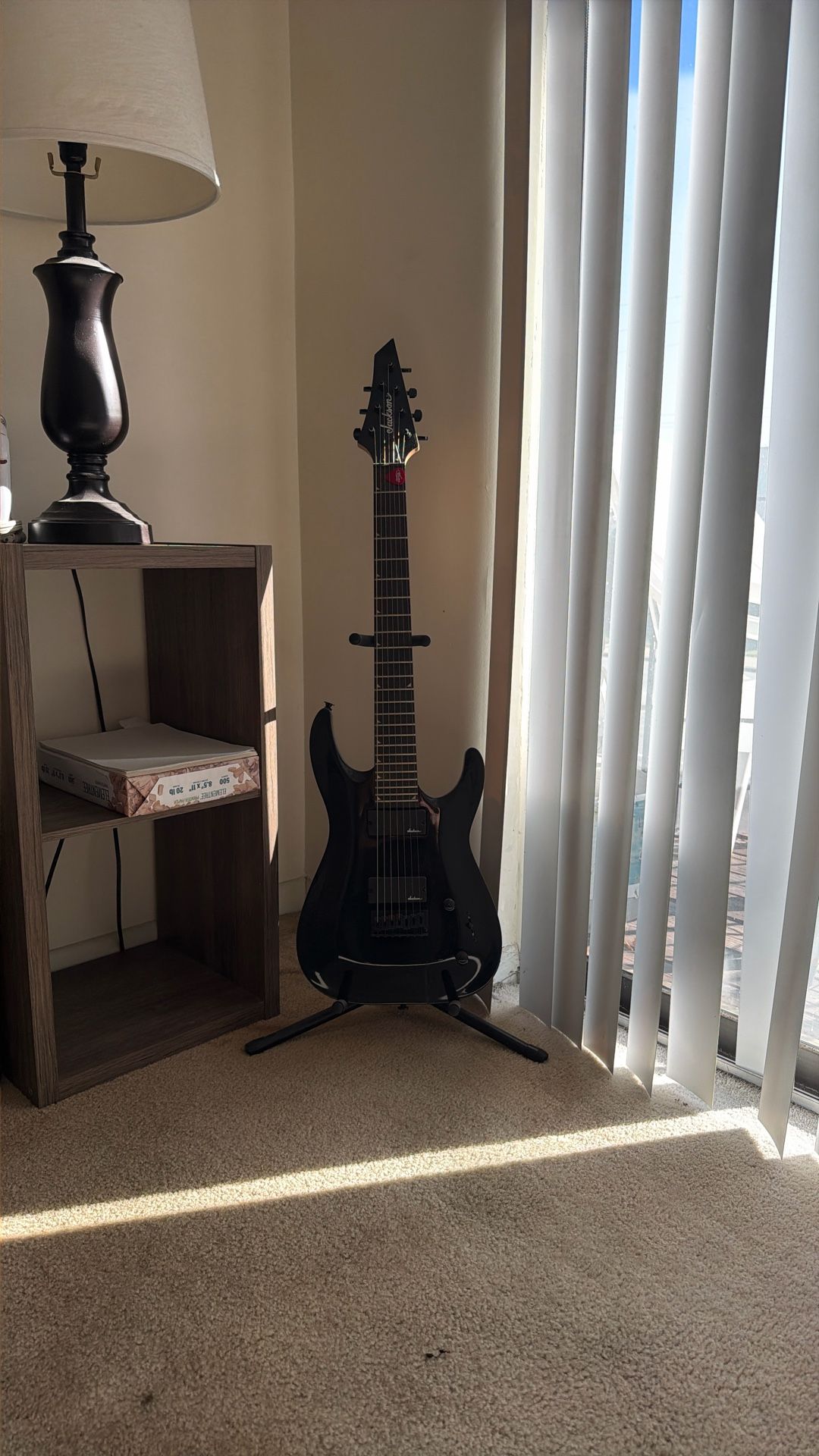 Jackson Dinky Arch Electric Guitar Black and Amp