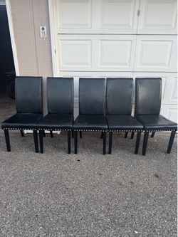 Set of 5 Black Dining Chairs