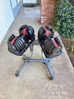 Adjustable Dumbbell Set with Stand – Pair