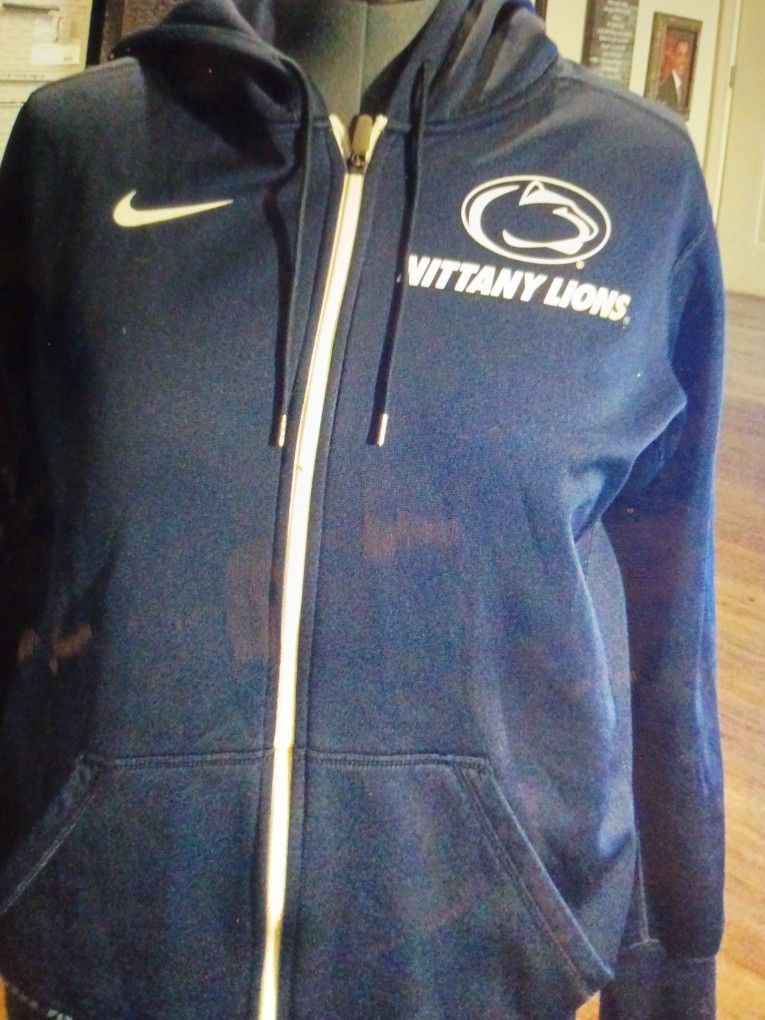 NIKE PENN STATE THERMA FIT ZIP- UP SWEAT SHIRT JACKET HOODIE SIZE LARGE