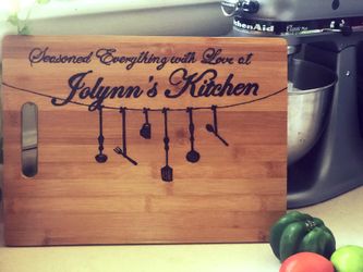 Personalized woodburned chopping board