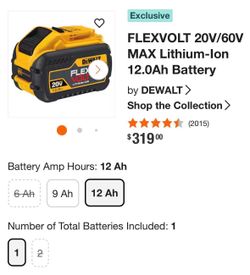 For Sale: DeWALT FLEXVOLT 20V/60V MAX Lithium-Ion 12.0Ah Battery Brand New / Excellent Condition – DeWALT FLEXVOLT 12Ah High Capacity Battery Looking