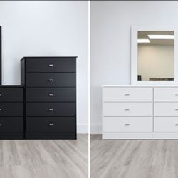 DRESSER WITH MIRROR AND CHEST  // CÓMODA CON ESPEJO Y GAVETERO 