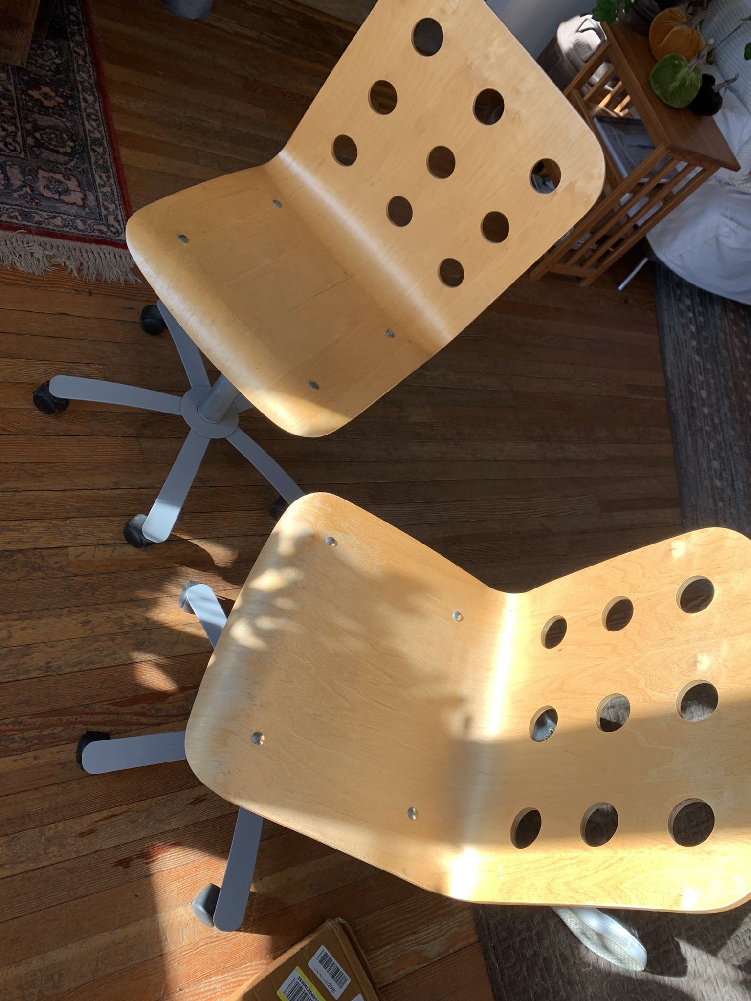Vintage Jules IKEA Two-Set Wooden Office Chairs SEE INSTRUCTIONS