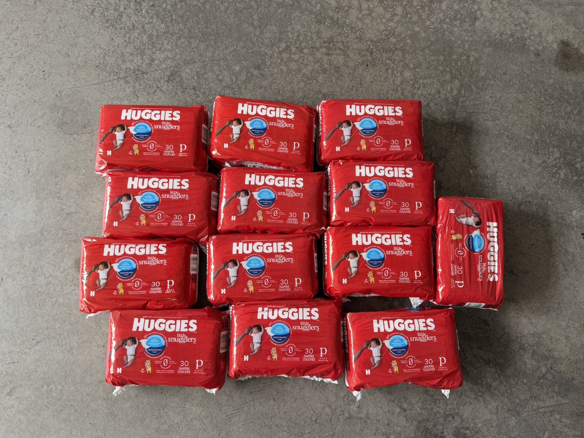 Huggies Newborn Diapers, Little Snugglers Baby Diapers, Size Preemie 30 Count  - 13 Packs