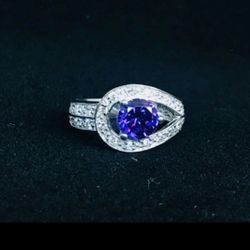 Dark Amethyst Sterling Silver Ring