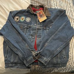 Retro Fleece Jean Jacket (L & XL)