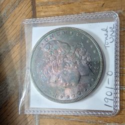 Rainbow Toned Bu Morgan Dollar 1901o