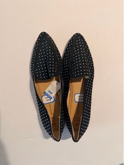 New Black /  Silver Accent Flats Size 8W