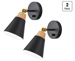 Wall Sconce Set of 2, Wall Sconce Lighting Fixture with Metal Shade