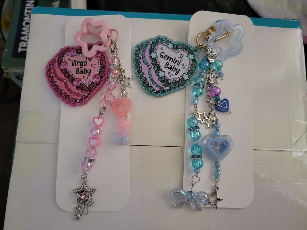 Virgo Or Gemini Purse Charm Keychain