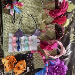 Lot Of 17 Baby Girls Toddlers Hair Accessories Headband Bows Flowers Bands