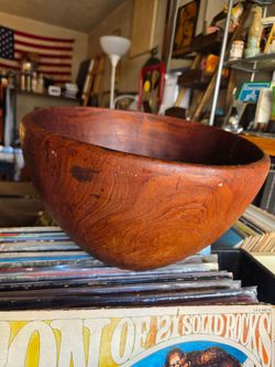 Vintage Phil Craft Mid-Century Teak Wood Bowl - Handcrafted in Thailand