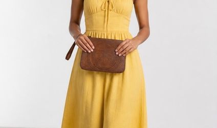 Patricia Nash Cassini Clutch Burnished Tooled Leather Wristlet Purse Handbag