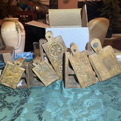 VINTAGE Hideaway - Hand Carved REAL Wooden spice/ jewelry box set of 5