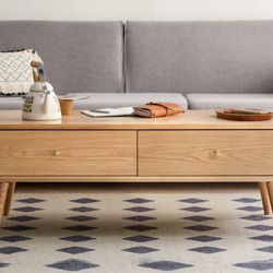 Oak, Ash Solid Wood Nordic Modern Coffee Table