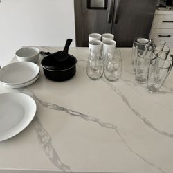 Kitchen Essentials Bundle - Dishes, Glasses, Mugs & Cookware