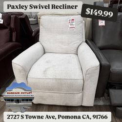 Paxley Gray Fabric Recliner