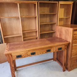 Complete Officr 3 Shelve Cabinets/ Desk/ Vertical Fil3 Cabinet/ 2 Chairs / 1 Nice Compuer BAG / ACCESSORIES ALL FOR ONLY 300$ OER 15 ITems  