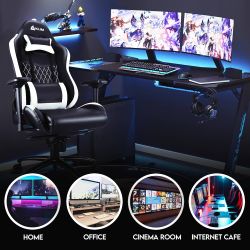 *Assembled* KLIM Esports Gaming Chair - White - 170kg Capacity - 4D Armrests