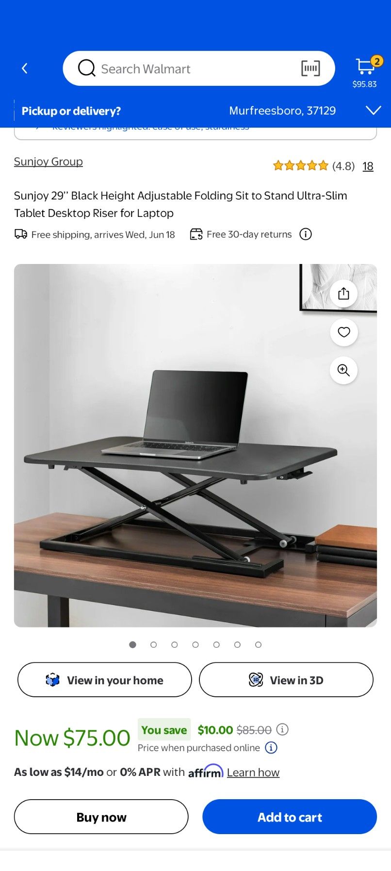 Sunjoy Laptop Desk Rise