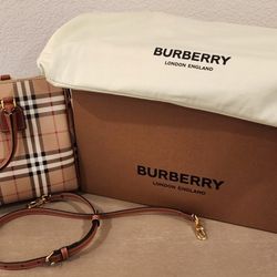 Burberry Medium Check Bowling Bag 