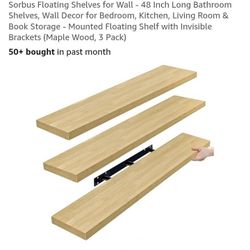 NEW SORBUS FLOATING SHELVES FOR WALL 48"