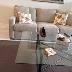3 Cushions Beige Sofa