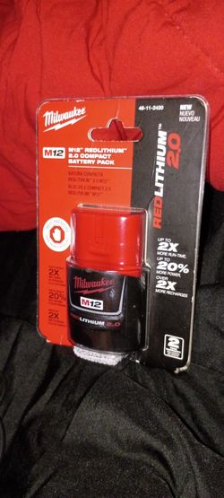 Battery 🔋 New Milwaukee 48-11-2420 M12 12V REDLITHIUM 2.0 Compact Battery Pack for M12 Tools
