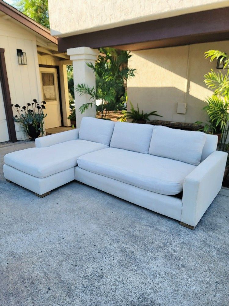 Restoration Hardware Maxwell Left Arm Sofa Chaise Bench Seat Sectional