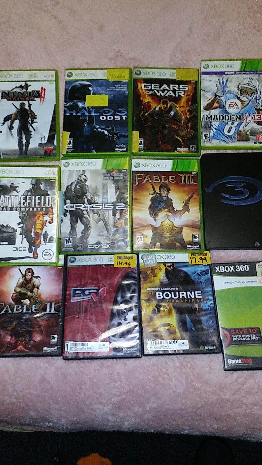 Xbox 360 games $3 a pice or $20 for all games