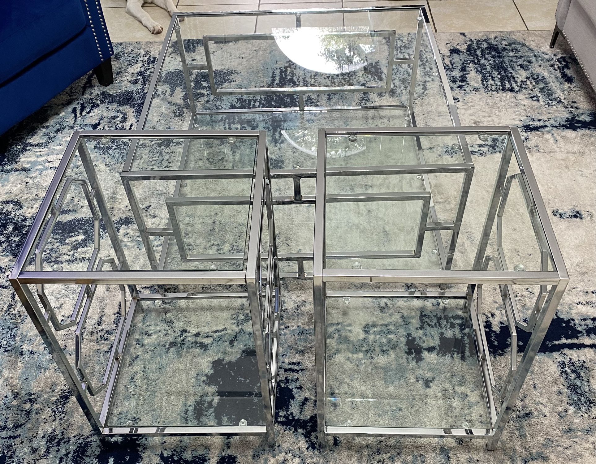 End Table Chrome & Glass