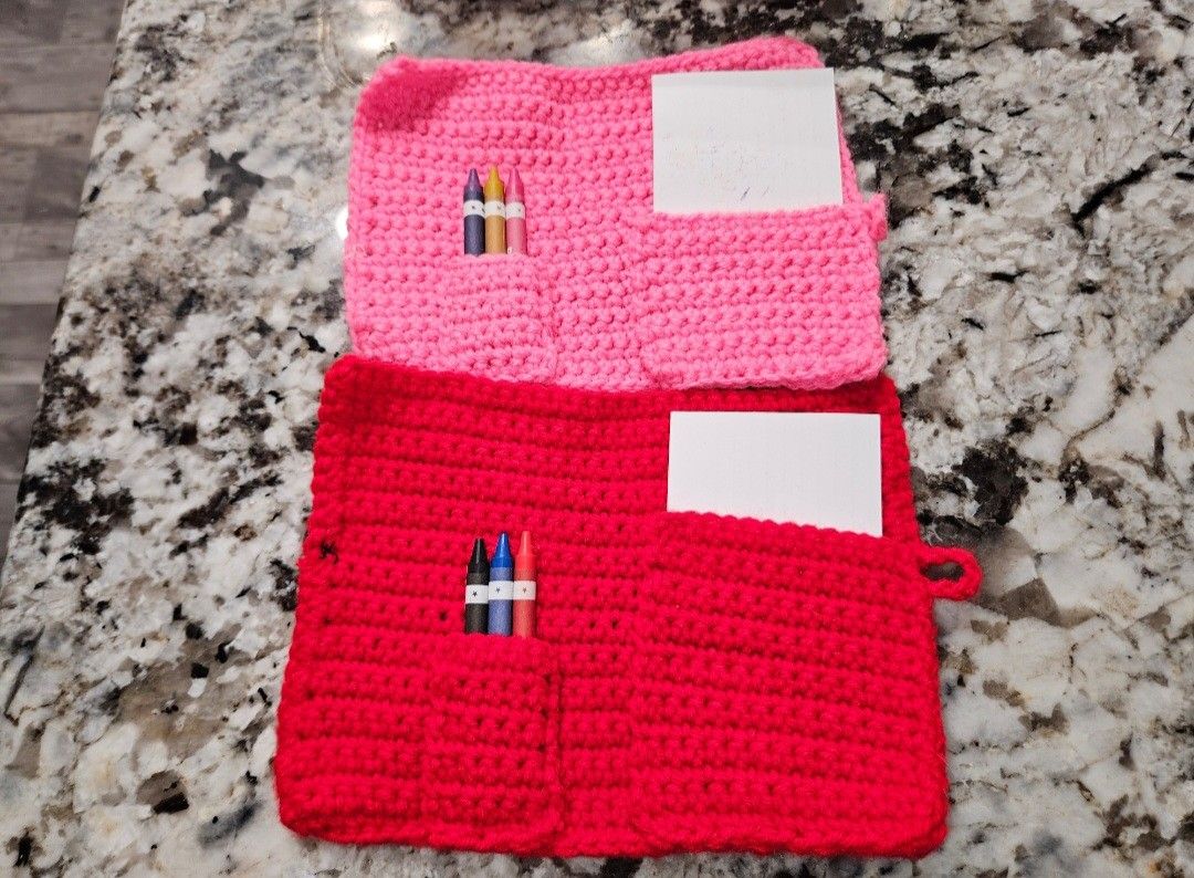 Hand Crocheted Coloring Kit 5$ Each