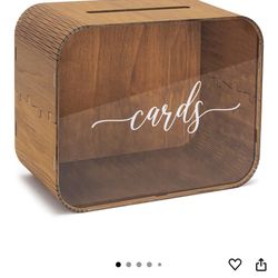 Heather & Willow Wooden Wedding Card Box with Slot | Acrylic Wedding Decorations for Reception, for Honeymoon Fund & Money | Baby Shower, Bridal Showe