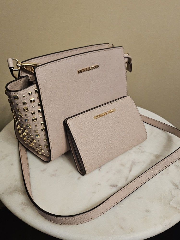 Michael Kors Selma Stud Bag With Matching Wallet
