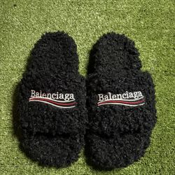 Balenciaga Men’s Furry Slides Size 9