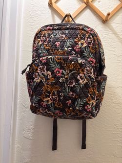 Vera Bradley Quilted Backpack Tiger Floral Print