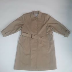 Vintage Croydon Brown / Tan Trench Coat Long Raincoat Women's Size 18