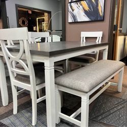 Wood Dining Table ,chairs And Stool Set ,no Money u Down!!!