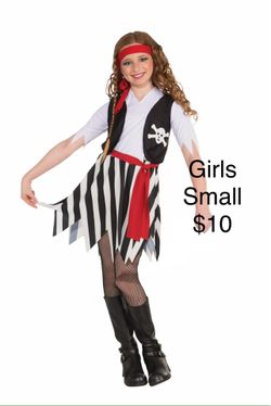 Girls Pirate Costume Small Halloween / Disfraz de Pirata Niñas Chico