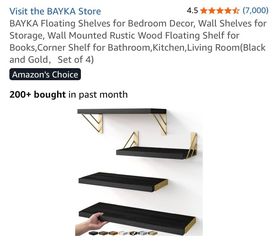 Black and Gold Floating Shelves
