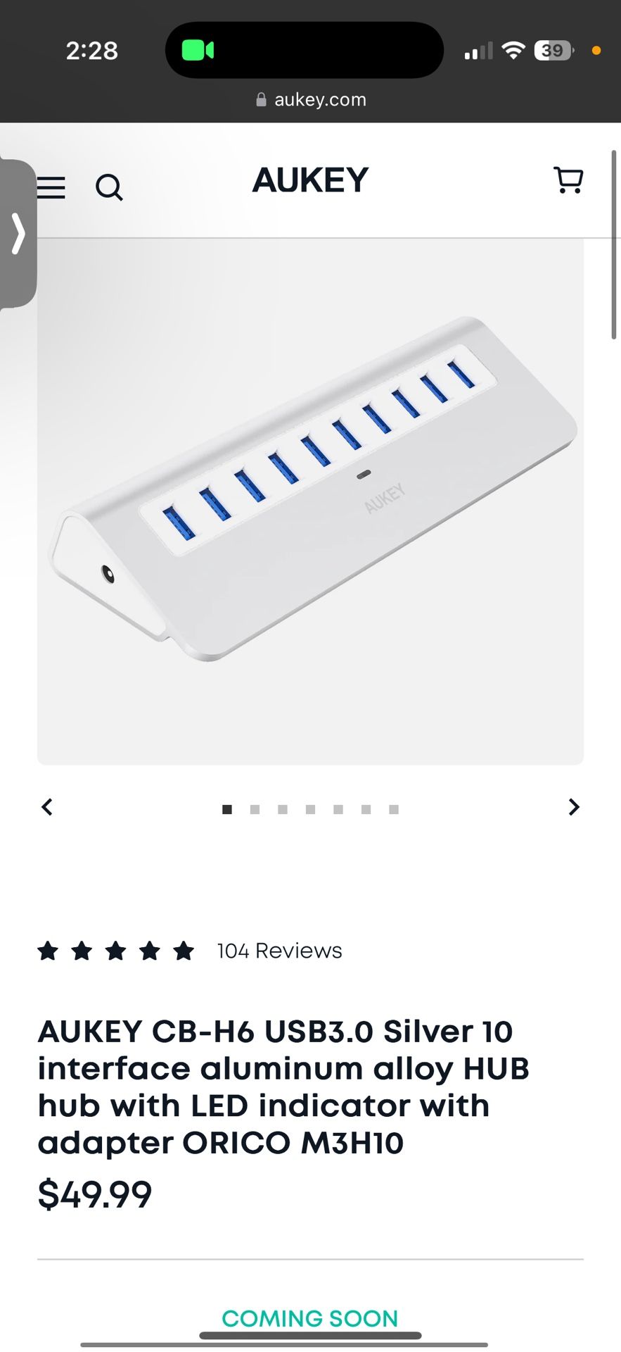 Aukey 10-port USB Hub