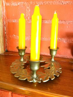 5" Brass Candle Holder Round Platform