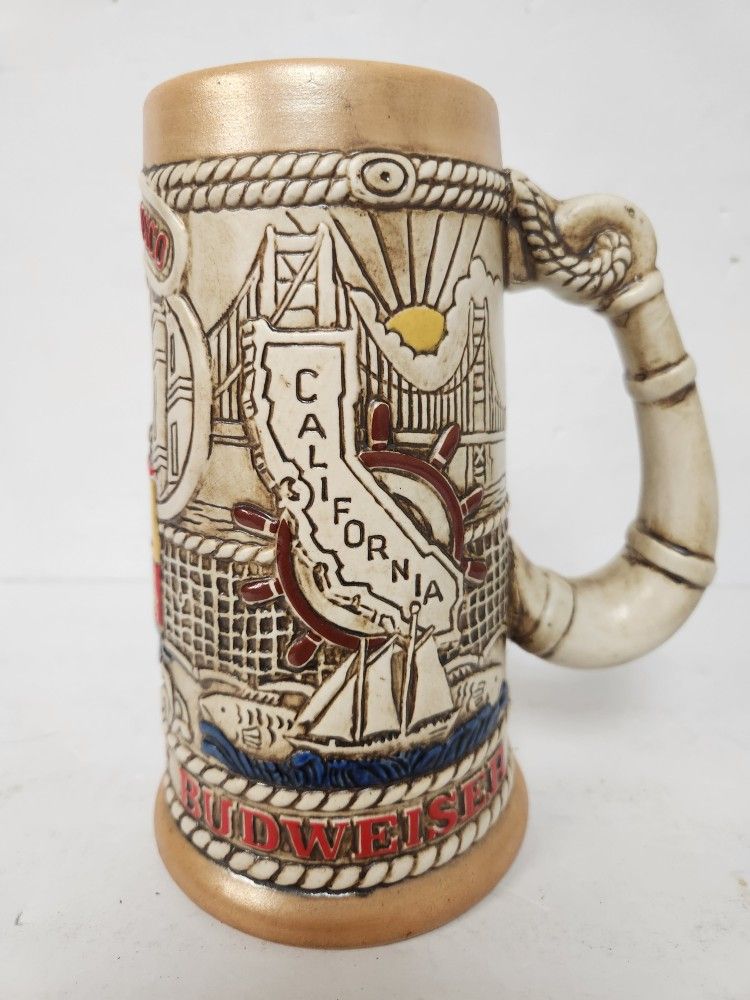 Vintage Budweiser Limited Edition San Francisco Ceramic Beer Stein Made in Brazil