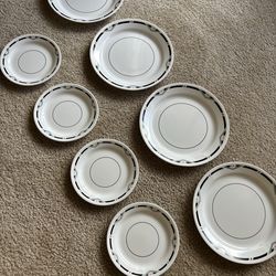 Glass dinner plates and salad plates