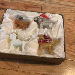 New Glass Dogs Figurine 